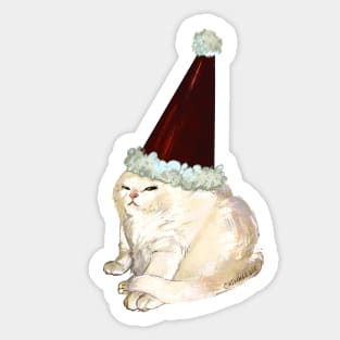 Santa Hat Meme Cat Sticker